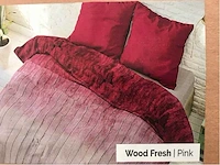 Wood fresh pink 140/200 - dekbedovertrek (12x) - afbeelding 1 van  2
