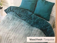 Wood fresh turquoise 140/200 - dekbedovertrek (12x) - afbeelding 2 van  2
