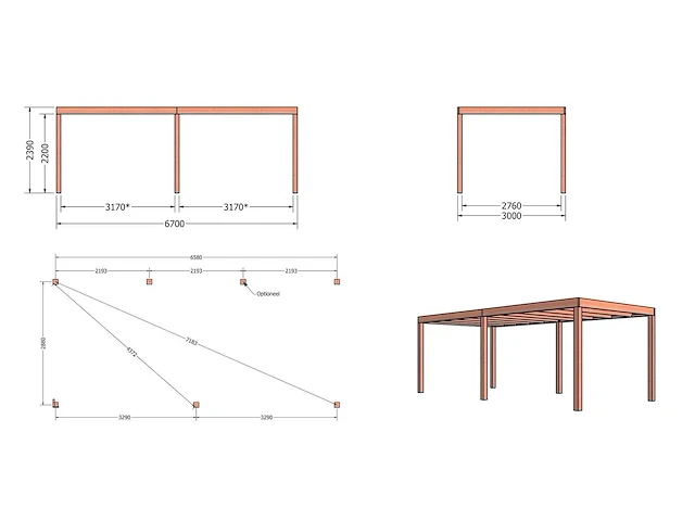 Woodacademy - ruby essential douglas - terrasoverkapping - afbeelding 2 van  2