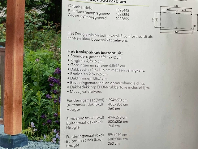 Woodvision douglas overkapping comfort 270x400x260 cm - afbeelding 5 van  11