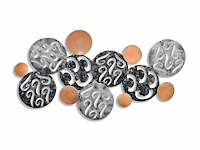 World art tw60232 metalen schilderij abstracte compositie metaal 66x120x5 cm - afbeelding 1 van  2