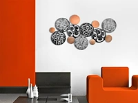 World art tw60232 metalen schilderij abstracte compositie metaal 66x120x5 cm - afbeelding 2 van  2