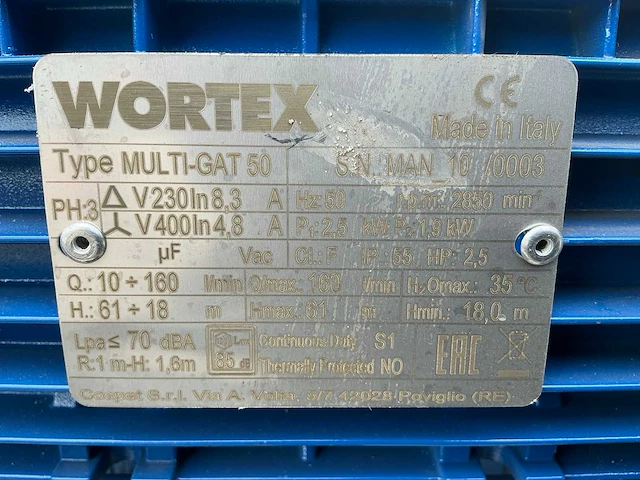 Wortex multi-gat 50 waterpomp - afbeelding 2 van  10