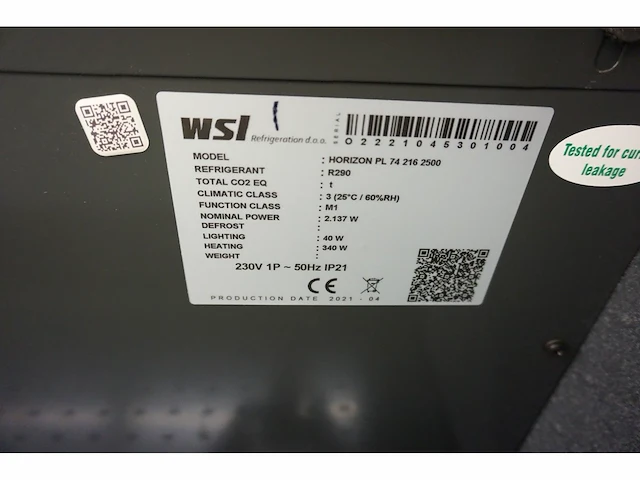 Wsl - horizon pl 74 216 2500 - refrigerator - afbeelding 3 van  7