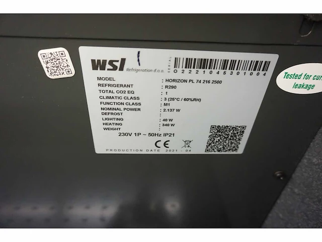 Wsl - horizon pl 74 216 2500 - refrigerator - afbeelding 3 van  7