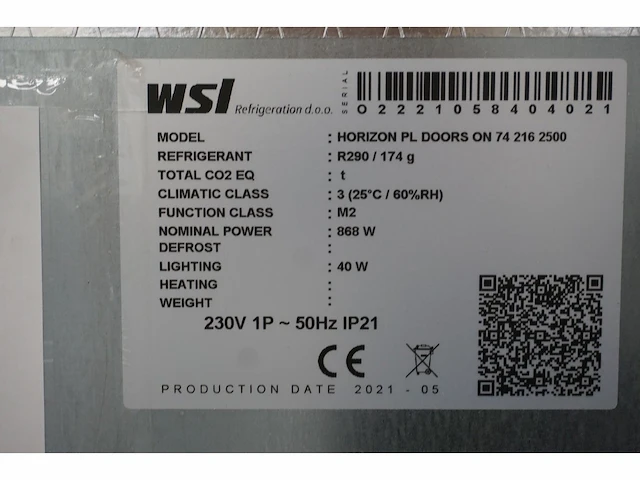 Wsl - horizon pl doors 74 216 2500 - koelkast - afbeelding 4 van  12