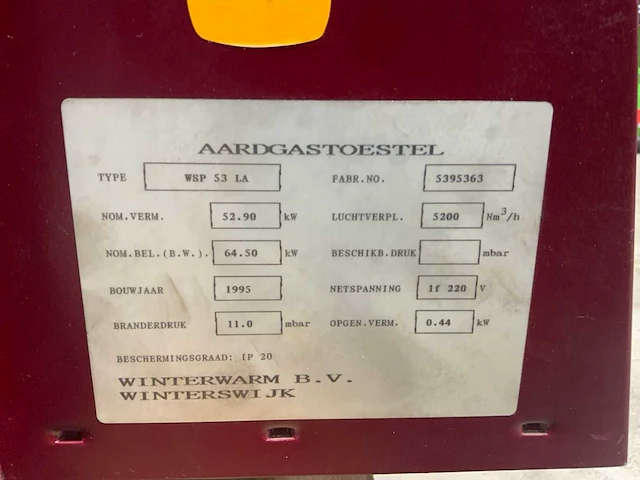 Wsp s3 la industriële verwarmingsinstallatie gasheater - afbeelding 4 van  4