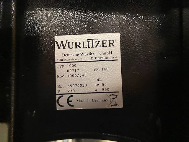 Wurlitzer - 1000 - snack - vending machine - afbeelding 5 van  9