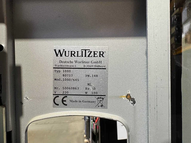 Wurlitzer - 1000/645 - snoepautomaat - vending machine - afbeelding 5 van  10