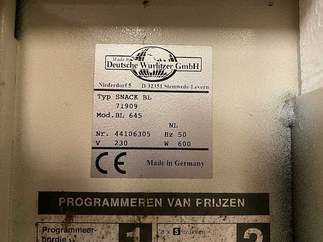 Wurlitzer - divers - divers - vending machine - afbeelding 8 van  22
