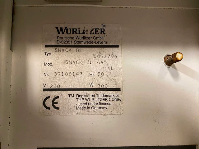 Wurlitzer - divers - divers - vending machine - afbeelding 6 van  19