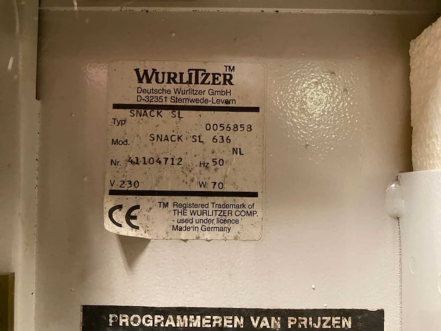 Wurlitzer - divers - divers - vending machine - afbeelding 14 van  19