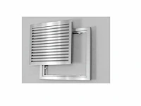 Xenz - lamellenrooster serviceluik 40x40 cm, geanodiseerd aluminium, v-lamel - afbeelding 2 van  2
