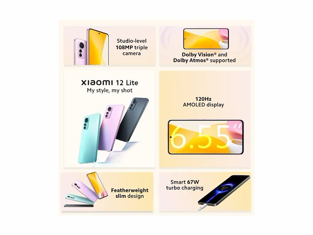 Xiaomi 12 lite 5g smartphone 8+128 gb display amoled 6.55 120hz snapdragon 778g tripla fotocamera groen - afbeelding 3 van  4