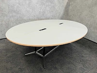 Xl ovale conferentietafel op stahoogte 350x240 grijs 4-delig blad - afbeelding 3 van  13