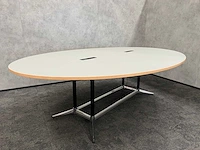 Xl ovale conferentietafel op stahoogte 350x240 grijs 4-delig blad - afbeelding 5 van  13