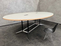 Xl ovale conferentietafel op stahoogte 350x240 grijs 4-delig blad - afbeelding 6 van  13
