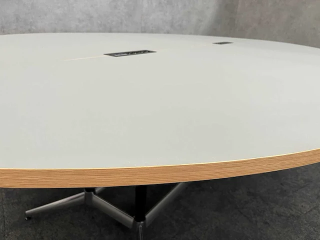 Xl ovale conferentietafel op stahoogte 350x240 grijs 4-delig blad - afbeelding 7 van  13