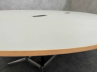 Xl ovale conferentietafel op stahoogte 350x240 grijs 4-delig blad - afbeelding 7 van  13