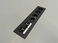 Xl ovale conferentietafel op stahoogte 350x240 grijs 4-delig blad - afbeelding 10 van  13