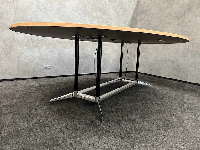 Xl ovale conferentietafel op stahoogte 350x240 grijs 4-delig blad - afbeelding 12 van  13