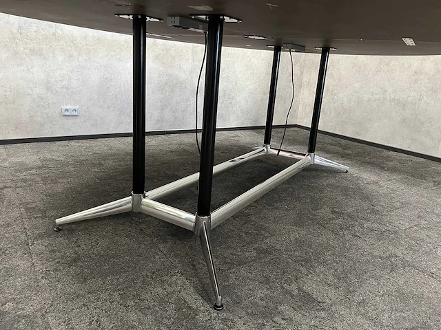 Xl ovale conferentietafel op stahoogte 350x240 grijs 4-delig blad - afbeelding 13 van  13