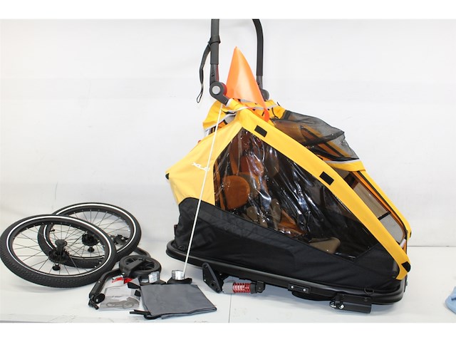 Xlc duos fietskar - oranje - bs-c10 - voor twee kinderen - kinderwagen - jogger - afbeelding 2 van  2