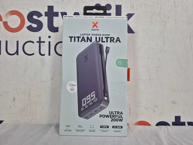 Xtorm titan ultra 200w powerbank 27.000 mah - laptop powerbank - 4 x usb-c pd - led scherm - geschikt voor macbook, laptops, smartphones en tablets - zwart - afbeelding 2 van  2