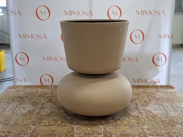 Xxl bloempot poldr design, beige - afbeelding 1 van  7