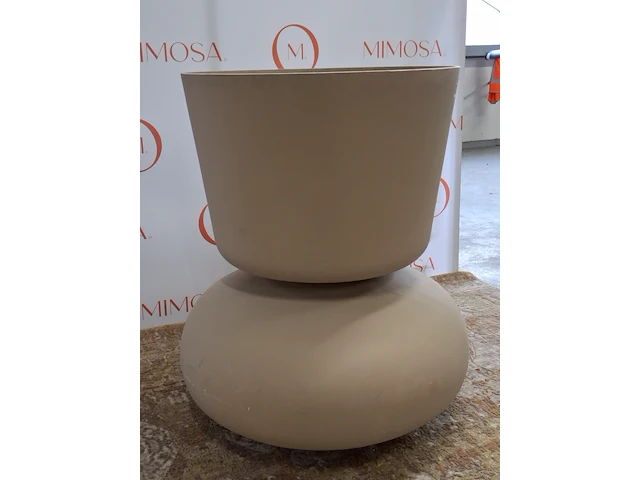 Xxl bloempot poldr design, beige - afbeelding 2 van  7