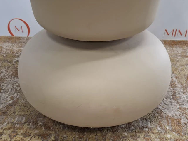 Xxl bloempot poldr design, beige - afbeelding 3 van  7