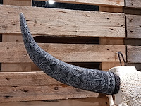Xxl hand gegraveerde buffalo schedel, 2024 - afbeelding 5 van  9