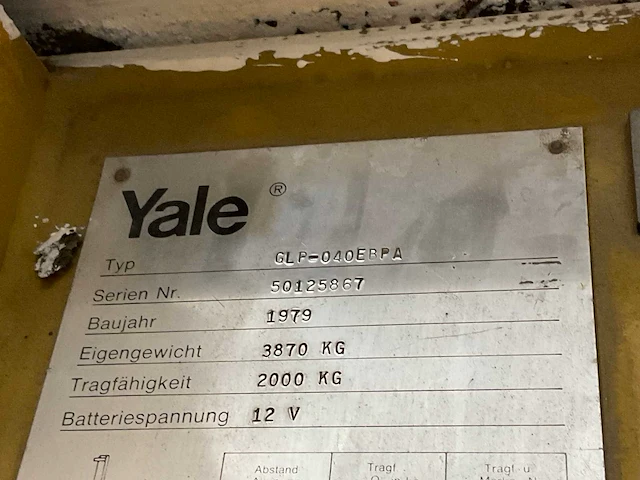 Yale - 1979 - glp-040ebpa - heftruck - afbeelding 6 van  15