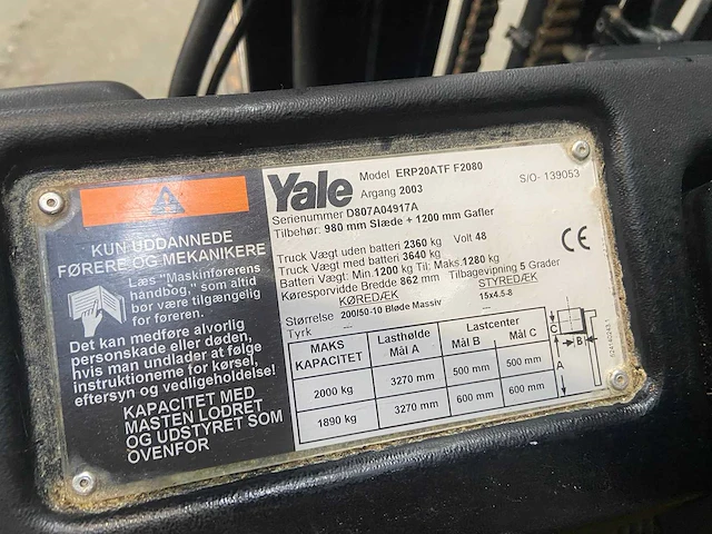 Yale - erp20aft - vorkheftruck - 2003 - afbeelding 4 van  22