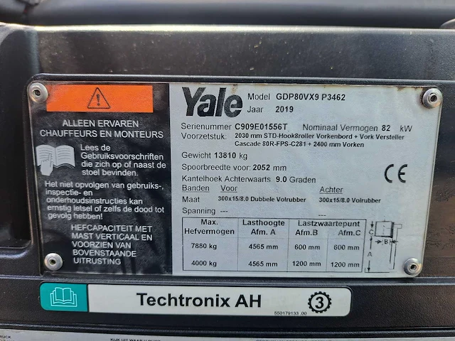Yale - gdp80vx9 - vorkheftruck - 2019 - afbeelding 35 van  41