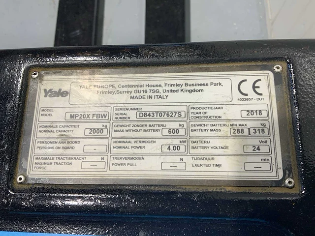 Yale - mp20x - elektrische meerij palletwagen - afbeelding 5 van  20