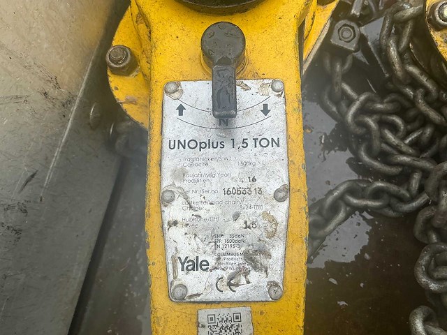 Yale unoplus 1.5ton rateltakel (5x) - afbeelding 2 van  9