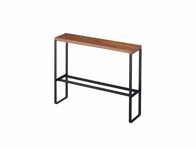 Yamazaki 5153 tower slipper rek zwart, steel/hout, 50 x 12 x 41 cm - afbeelding 1 van  4