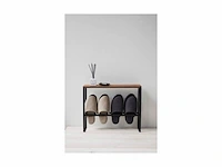 Yamazaki 5153 tower slipper rek zwart, steel/hout, 50 x 12 x 41 cm - afbeelding 2 van  4