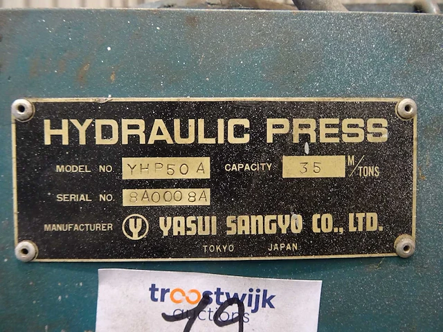 Yasui sangyo - yhp50a - hydraulische pers - afbeelding 3 van  3