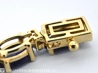 Yellow gold necklace with diamonds and sapphire - afbeelding 8 van  8