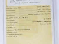 Yellow sapphire 1.05ct aig certified - afbeelding 7 van  8