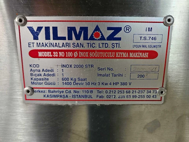 Yilmaz - inox2000 str - gehaktmolen - afbeelding 5 van  5