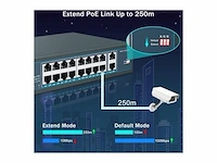 Yuanley - 18-poorts poe-switch - 16 poe+-poort 100 mbps - afbeelding 2 van  2