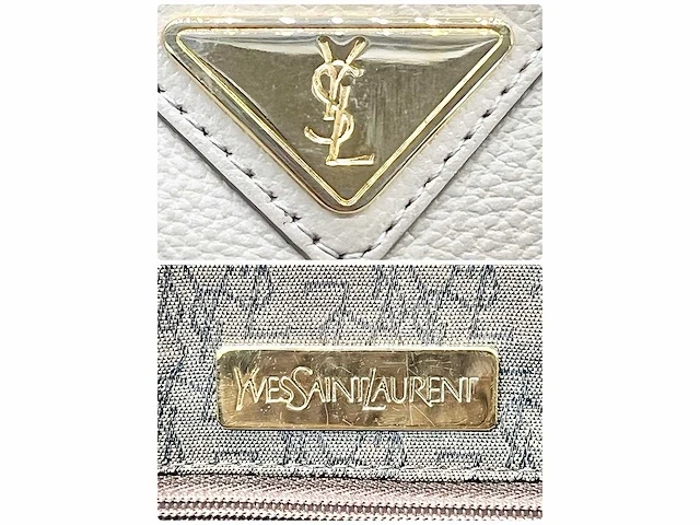 Yves saint laurent - beige met gouden details - handtas - afbeelding 3 van  9