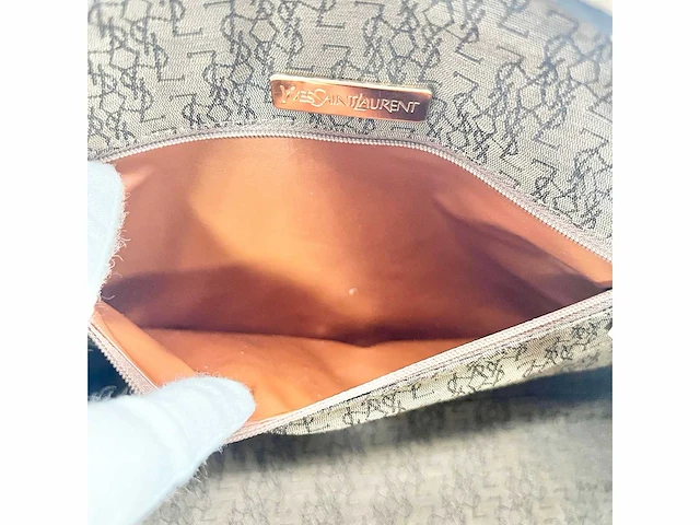 Yves saint laurent - beige met gouden details - handtas - afbeelding 4 van  9