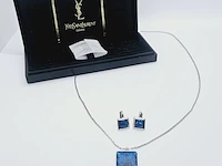 Yves saint laurent pendant collier + oorbellen set - afbeelding 1 van  10