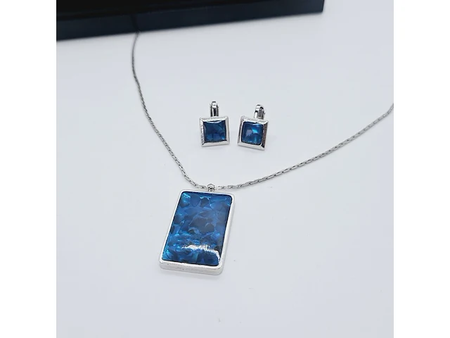 Yves saint laurent pendant collier + oorbellen set - afbeelding 2 van  10