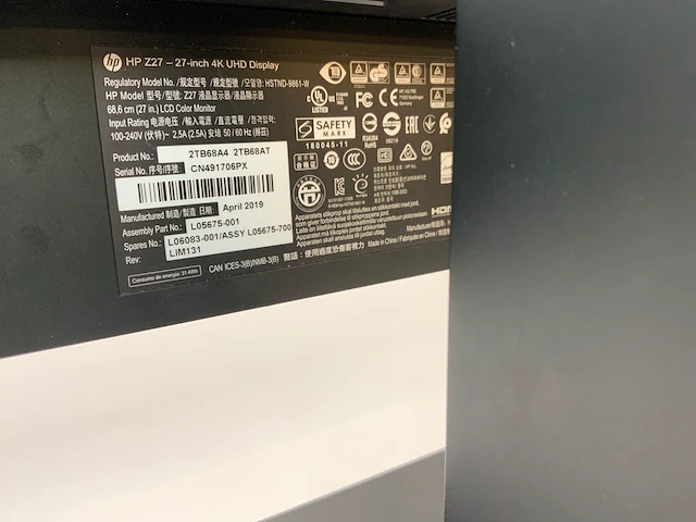 Z27 (2tb68a4) 27”, 3840x2160 (4k) ips monitor - afbeelding 5 van  6