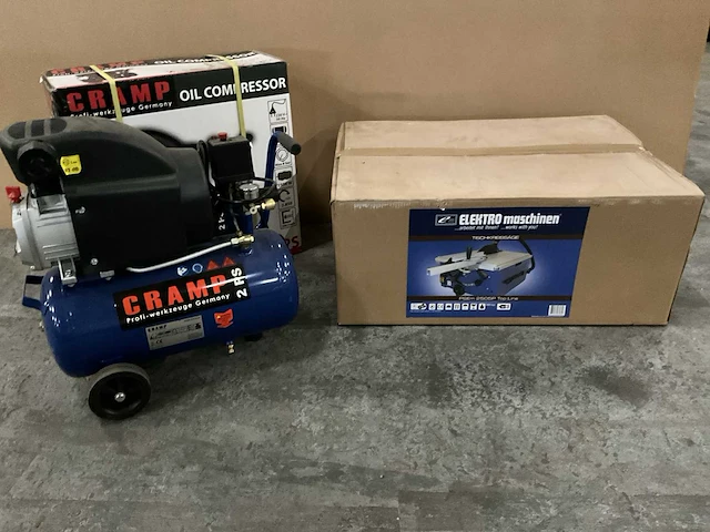Zaagtafel 230v + luchtcompressor 24l - afbeelding 1 van  5